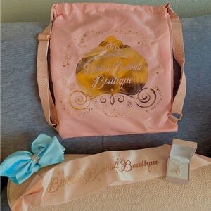 Bibbidi Bobbidi Boutique Bundle- exclusives necklace, bow, sash and bag